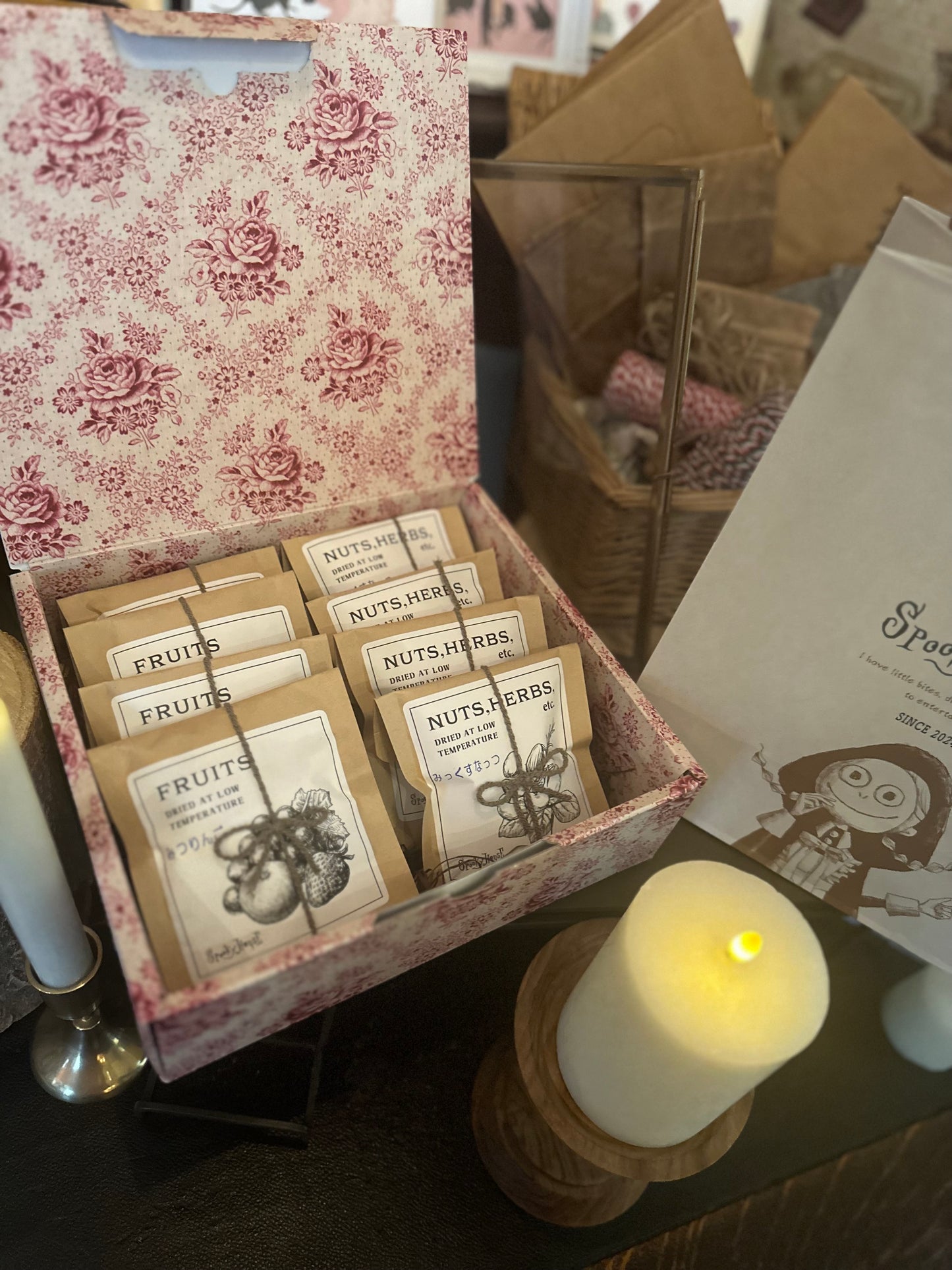 箱ラッピング(花柄)